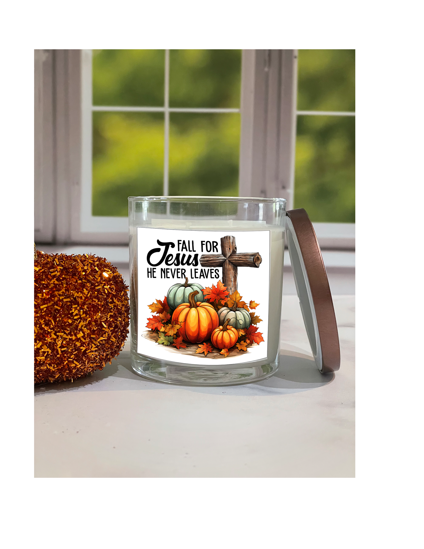 Fall for Jesus He never Leaves Candle
